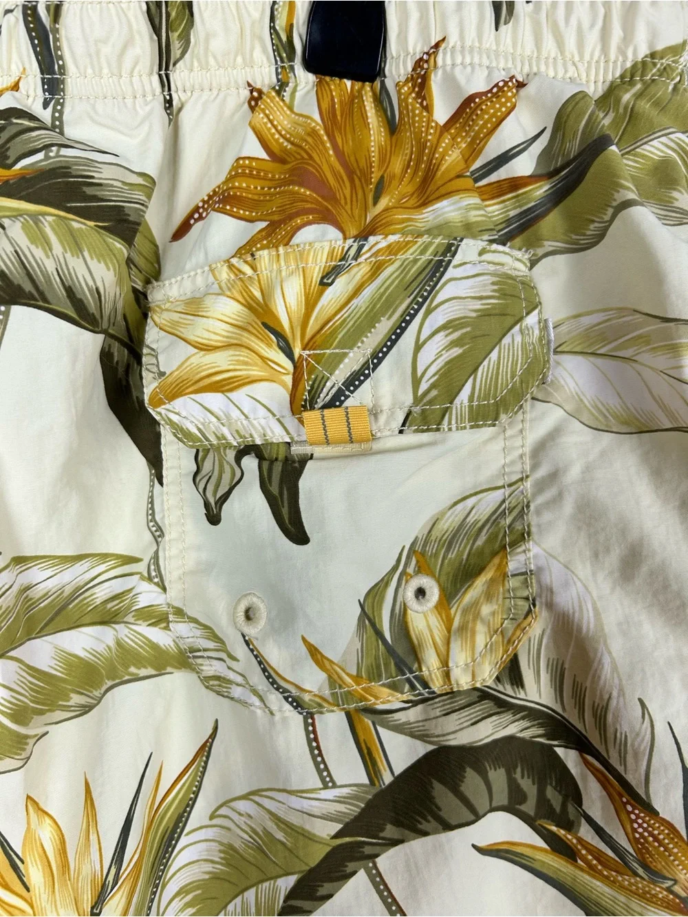 Tommy Bahama Relax Men’s XL Tropical Bird of Paradise Swim Trunks Yellow